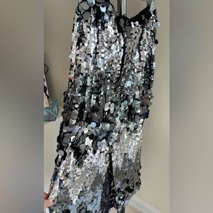 Sequin Zara Silver Degrade Skirt Size L